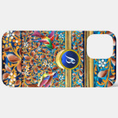 KOLOPENDE VOGELS EN ZWEEKDIEREN BLAUW-MONOGRAM Case-Mate iPhone CASE (Achterkant / Rechts)