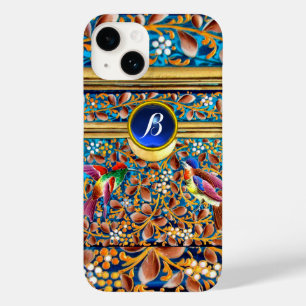 KOLOPENDE VOGELS EN ZWEEKDIEREN BLAUW-MONOGRAM Case-Mate iPhone CASE