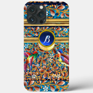 KOLOPENDE VOGELS EN ZWEEKDIEREN BLAUW-MONOGRAM Case-Mate iPhone CASE