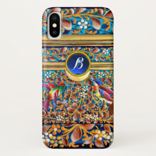 KOLOPENDE VOGELS EN ZWEEKDIEREN BLAUW-MONOGRAM Case-Mate iPhone CASE