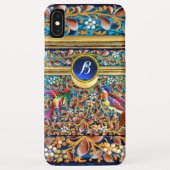 KOLOPENDE VOGELS EN ZWEEKDIEREN BLAUW-MONOGRAM Case-Mate iPhone CASE (Achterkant)