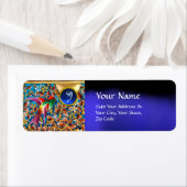 KOLOPENDE VOGELS EN ZWEEKDIEREN BLAUW-MONOGRAM ETIKET (Insitu)