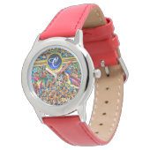KOLOPENDE VOGELS EN ZWEEKDIEREN BLAUW-MONOGRAM HORLOGE (Gekanteld)