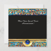 KOLOPENDE VOGELS EN ZWEEKDIEREN BLAUW-MONOGRAM KAART (Achterkant)