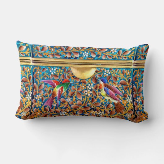 KOLOPENDE VOGELS EN ZWEEKDIEREN BLAUW-MONOGRAM KUSSEN (Achterkant)