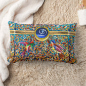 KOLOPENDE VOGELS EN ZWEEKDIEREN BLAUW-MONOGRAM KUSSEN (Deken)