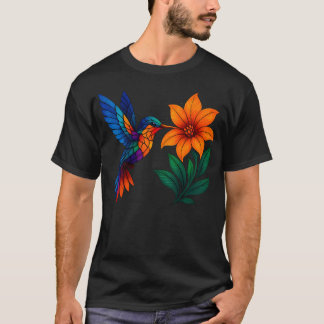 Kolorale Kolibrie Bloemkunst Natuur T-shirt
