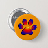 KOLORFUL PAW, sinaasappel Ronde Button 5,7 Cm (Voorkant /achterkant)