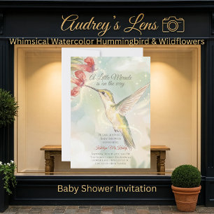 Koloriet waterverf kolibrie & wilde bloemen kaart