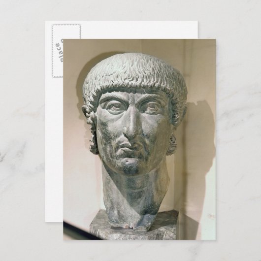 Kolossaal hoofd van keizer Constantine I Briefkaart (Voorkant / Achterkant)