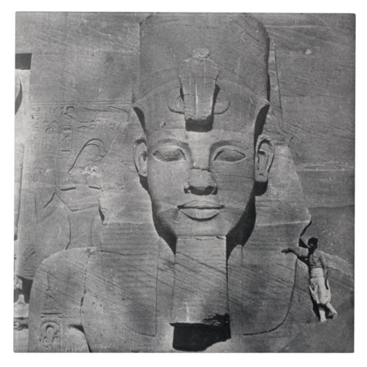 Kolossaal standbeeld van Ramesses II in Abu Simbel Tegeltje (Voorkant)
