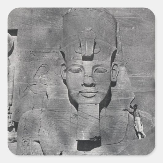 Kolossaal standbeeld van Ramesses II in Abu Simbel Vierkante Sticker (Voorkant)