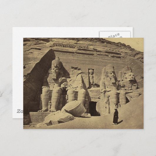 Kolossale figuren, de Grote tempel in Abu Sunbul Briefkaart (Voorkant / Achterkant)