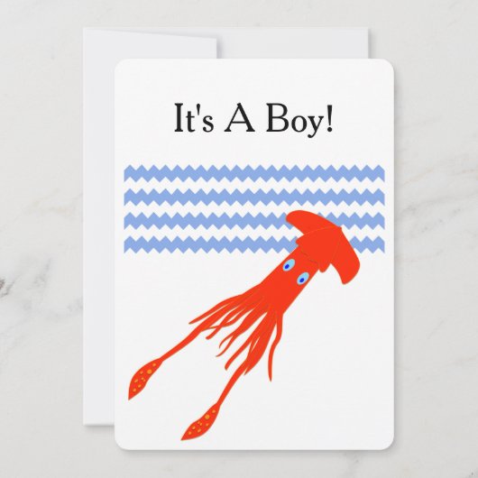 Kolossale inktvis Baby shower uitnodiging (Achterkant)