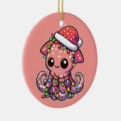 kolossale inktvis Merry Christmas Winter Dieren Keramisch Ornament (Rechts)