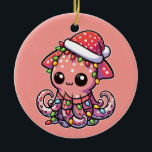 kolossale inktvis Merry Christmas Winter Dieren Keramisch Ornament<br><div class="desc">De kolossale inktvis voor Kerstmis met sprookjes. Grappige dieren met verlichting en santas pet voor de feestdagen. Kolossale inktvissen zijn lieve beesten en ideaal voor Kerstmis. Perfect voor je Kinderen voor het kerstseizoen.</div>