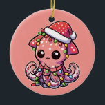 kolossale inktvis Merry Christmas Winter Dieren Keramisch Ornament<br><div class="desc">De kolossale inktvis voor Kerstmis met sprookjes. Grappige dieren met verlichting en santas pet voor de feestdagen. Kolossale inktvissen zijn lieve beesten en ideaal voor Kerstmis. Perfect voor je Kinderen voor het kerstseizoen.</div>