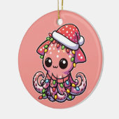 kolossale inktvis Merry Christmas Winter Dieren Keramisch Ornament (Links)