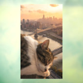 Kolossale kat slaapt als een hele stad raamsticker (Vel 3)