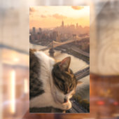 Kolossale kat slaapt als een hele stad raamsticker (Vel 2)