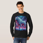 Kolossale Neon Crystal Wolf meesterwerk. T-shirt (Voorkant volledig)
