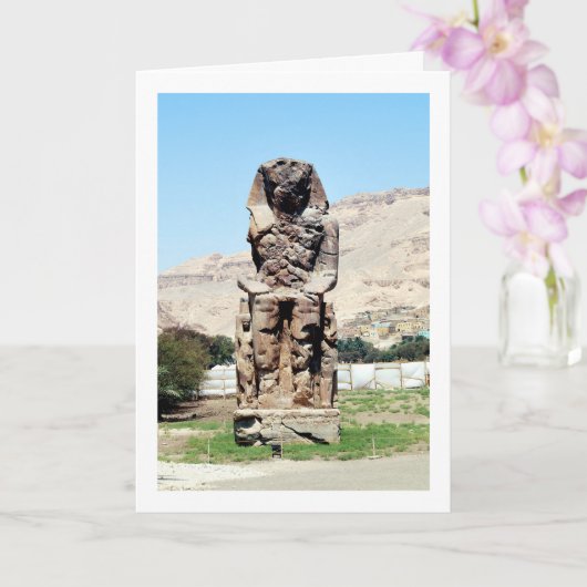 Kolossen van Memnon Statue, Luxor, Egypte Kaart (Orchidee)