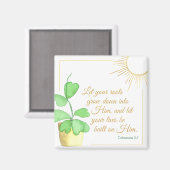 Kolossenzen 2:7 Waterverf Plant & Zon Magneet (Voorkant / Achterkant)