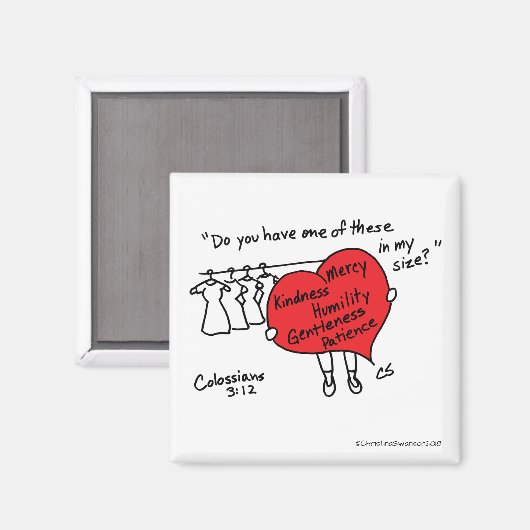 Kolossenzen 3:12 Rode hart magneet (Voorkant / Achterkant)