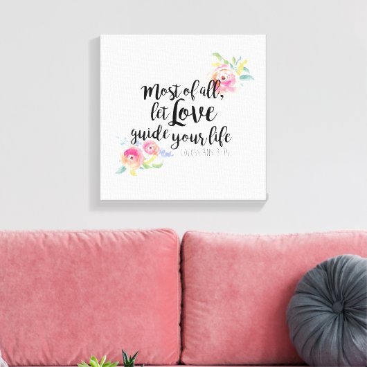 Kolossenzen 3:14 Canvas Print (Insitu (Woonkamer))