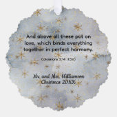 Kolossenzen 3:14 Liefde en Harmonie  Ornament Kaart (Voorkant)