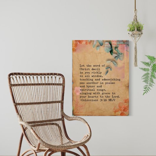 Kolossenzen 3:16 Canvas Muur Art 30x40 Afdruk