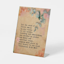 Kolossenzen 3:16 NKJ Bijbelvers Afbeelding Reclamebord Met Voetstuk