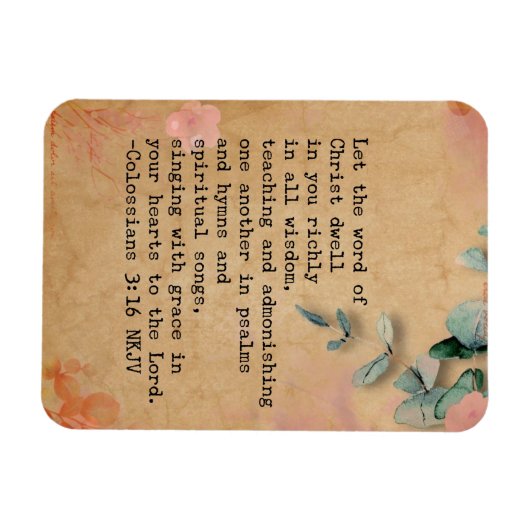 Kolossenzen 3:16 NKJV Bijbel Verse Magneet (Horizontaal)