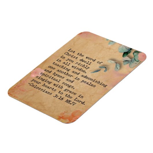 Kolossenzen 3:16 NKJV Bijbel Verse Magneet (Linkerzijde)