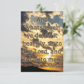Kolossenzen 3:23 KJV Bijbelvers Pic Groet Kaart (Staand voorkant)