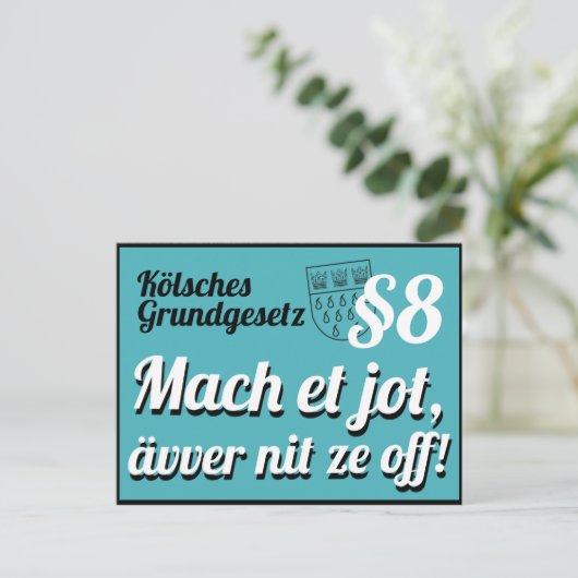 Kölsches Grundgesetz Artikel 8 Briefkaart (Staand voorkant)