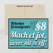 Kölsches Grundgesetz Artikel 8 Briefkaart (Voorkant / Achterkant)