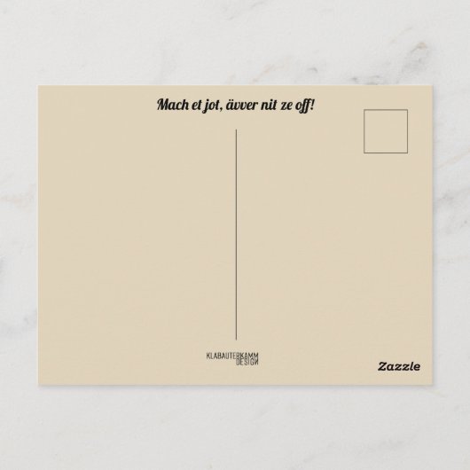 Kölsches Grundgesetz Artikel 8 Briefkaart (Achterkant)