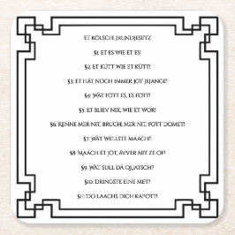 Kölsches Grundgesetz – Köln Cologne Jugendstil Kartonnen Onderzetters