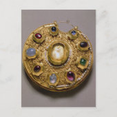 Kolt medallion, goudset met parels en briefkaart (Voorkant)