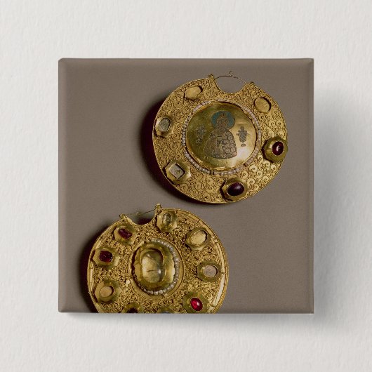 Kolt Medallion', Ryazan Vierkante Button 5,1 Cm (Voorkant)