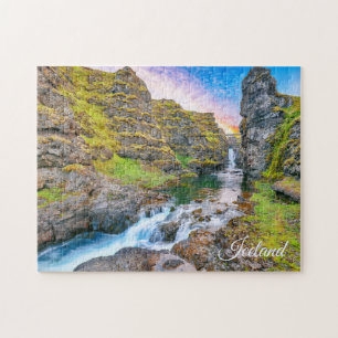 Kolufossar Waterfall, IJsland Legpuzzel