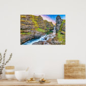 Kolufossar Waterfall, IJsland Poster (Keuken)