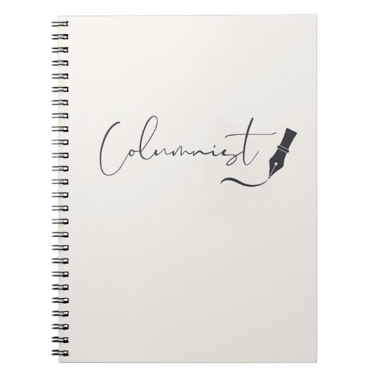 Kolumnist Script Notebook – Minimalistische Schrij Notitieboek (Voorkant)