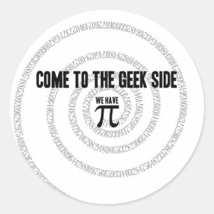 Kom aan de Kant Geek voor het Decor van Pi Ronde Sticker