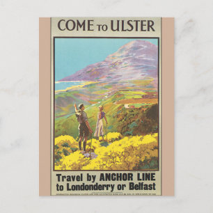 Kom aan Ulster het Vintage Poster van de Reis Briefkaart