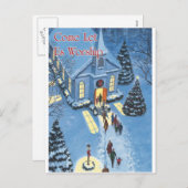 Kom aanbid de Kerk van Kerstmis Feestdagenkaart (Voorkant / Achterkant)