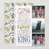 Kom aanbidden de Hand Van letters voorzien Feestdagenkaart (Voorkant / Achterkant)