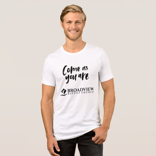 Kom als je bent Broadview mannen shirt (Voorkant volledig)