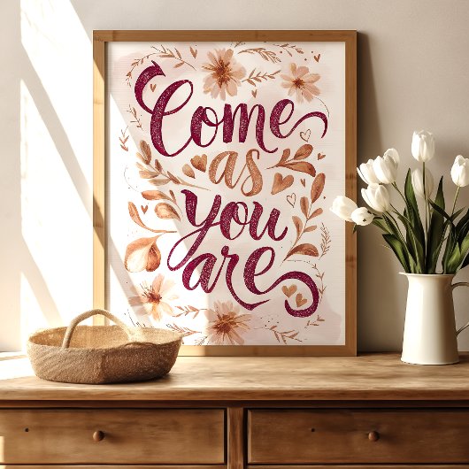 Kom als je bloemetjeskunst print